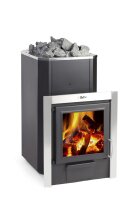 FinTec FINN holzbeheizter Saunaofen mit Mauerhals für Außenbefeuerung / Leistung 9,0 - 15,9 kW