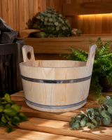 Finnischer Saunakübel mit Holz-Griff 30 l