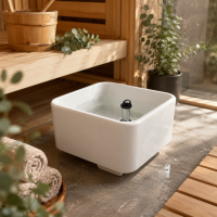 Fußbecken aus Sanitärkeramik - eckig, weiß