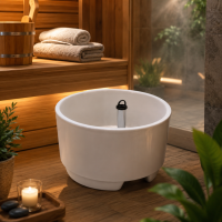 Fußbecken aus Sanitärkeramik - rund, weiß