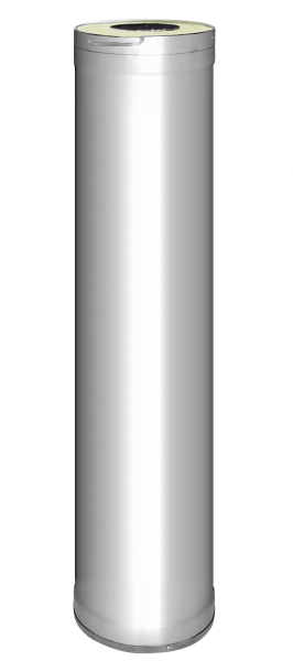 Ofenabgasrohr 1 m in Silber