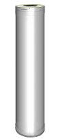 Ofenabgasrohr 1 m in Silber